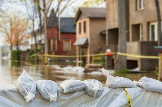 Flood Cleaning Services Flood Cleanup Services - Bags Filled And Packed With Stones And Sand