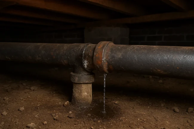 How Sewer & Water Leaks Start Over Time Leaking Sewer Pipe